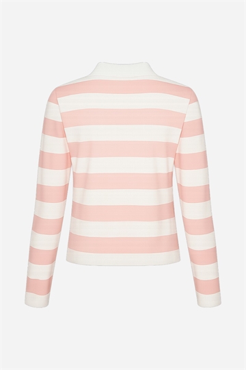 Grunt Ante Stripe LS Polo Tee - Dusty Rose